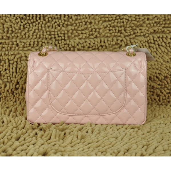 Borse Chanel Flap A01112 In Vernice Rosa Con Finitura Oro