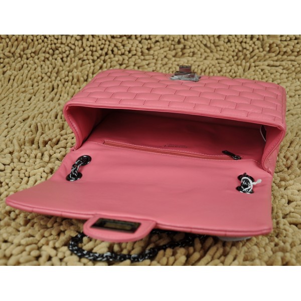 2011 New Chanel Quilted Flap Borse Pelle Di Agnello Rosa Con Gun