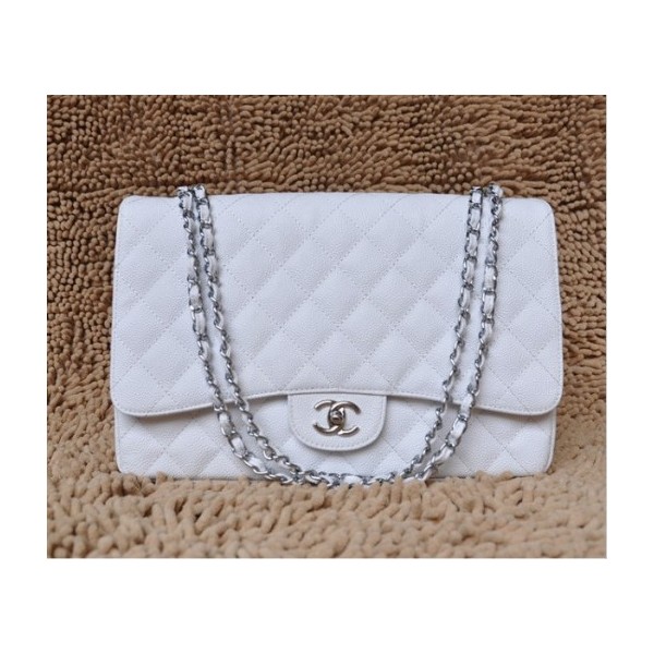 Bianco Chanel A47600 Flap Borse In Pelle Fiore Con Hardware Arge