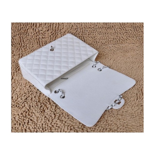 Bianco Chanel A47600 Flap Borse In Pelle Fiore Con Hardware Arge