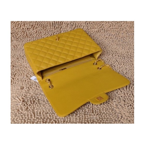 Chanel A47600 Borse In Pelle Di Vacchetta Giallo Grano Con Ghw