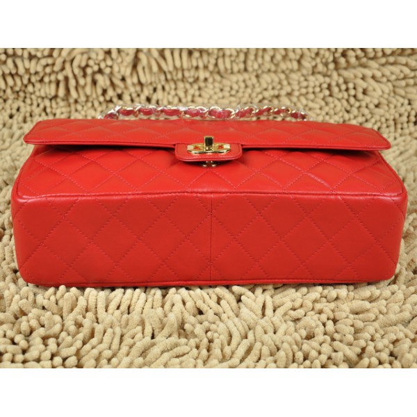 Borse Chanel Flap A01113 Agnello Rosso Con Hardware Oro