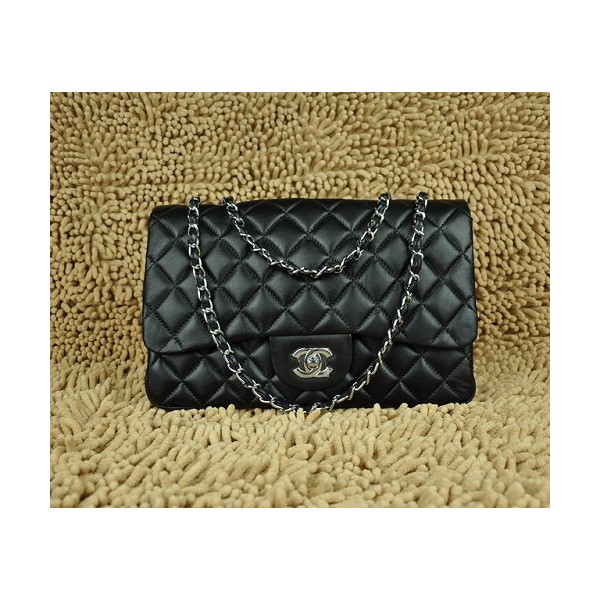 Chanel Bag In Pelle Di Agnello Nero A28600 Flap Jumbo Con Hardwa