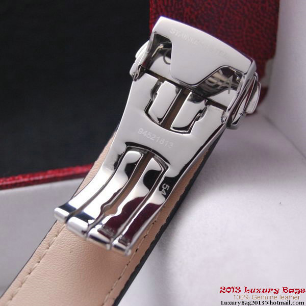 OMEGA DE VILLE Tourbillon Watches Steel on Black Leather Strap Om7002