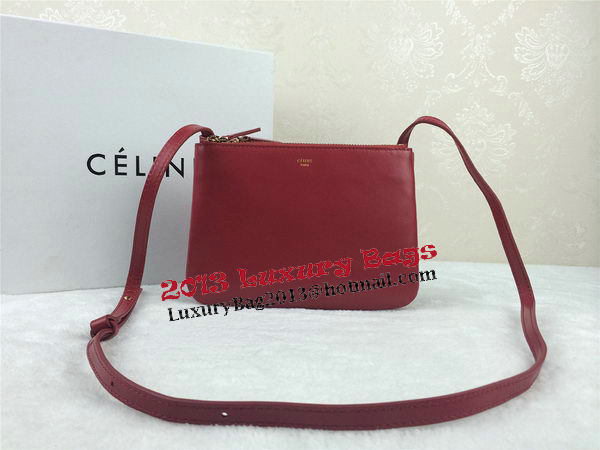 Celine Trio Original Leather Shoulder Bag C98317 Burgundy