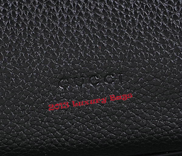 Gucci Bamboo Daily Leather Top Handle Bag 370830 Black