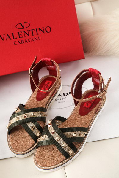Valentino Leather Flat VT331YZM Black&Red&Brown
