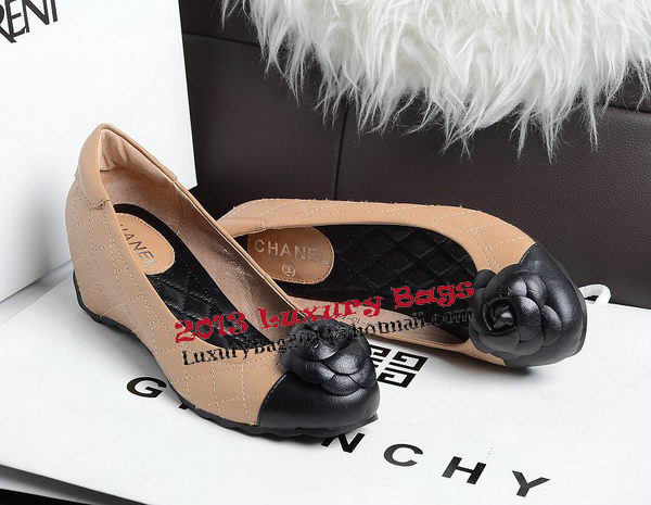 Chanel Ballerina Flat Sheepskin Leather CH1202 Apricot&Black