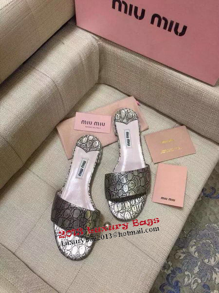 miu miu Slipper Snake Leather MM337 Silver
