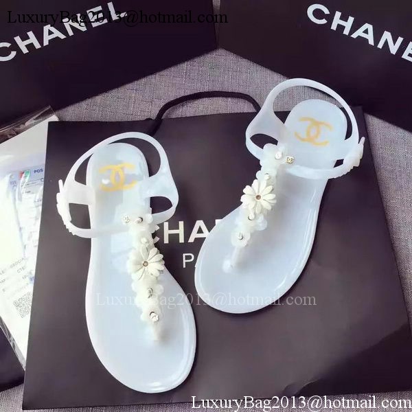 Chanel Leather Sandal CH2067 White