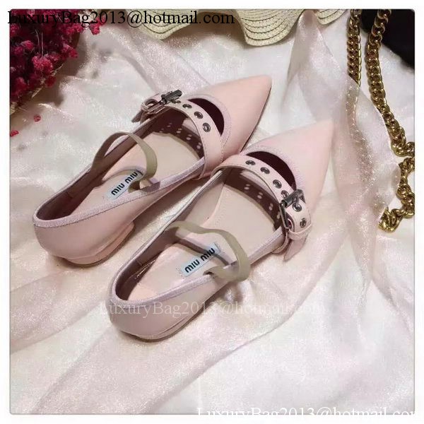 miu miu Leather Ballerina MM544 Apricot