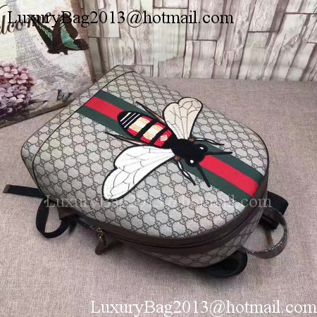 Gucci Web Animalier Backpack with Bee 442892 Brown