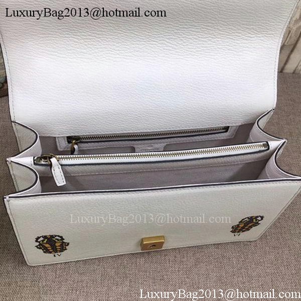 Gucci GG Marmont Original Leather Shoulder Bag 488716 White