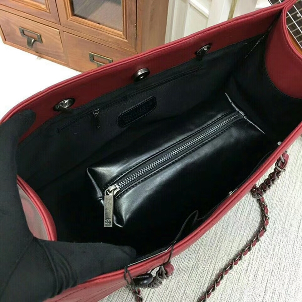2017 Chanel Calfskin Leather Tote Bag 8809A Red