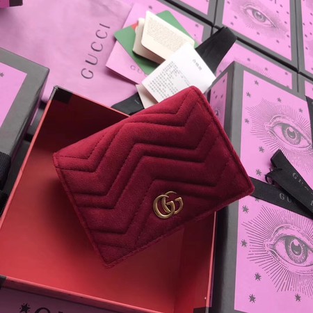 Gucci GG Marmont Card Case 466492 Red