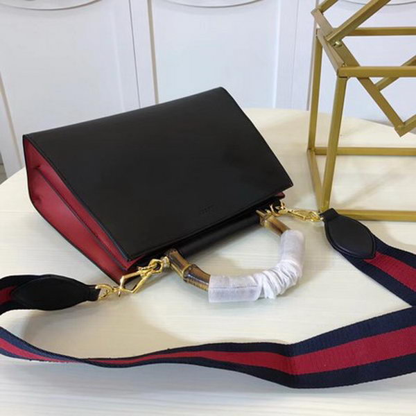 Gucci Nymphaea Leather Top Handle Bag 459076 Black