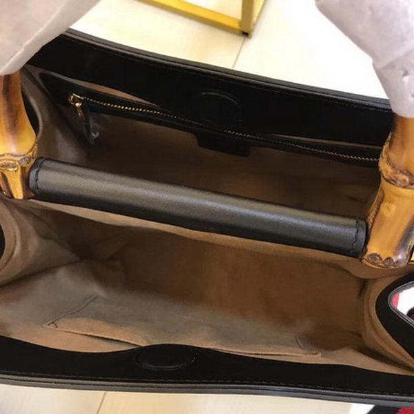 Gucci Nymphaea Leather Top Handle Bag 459076 Black
