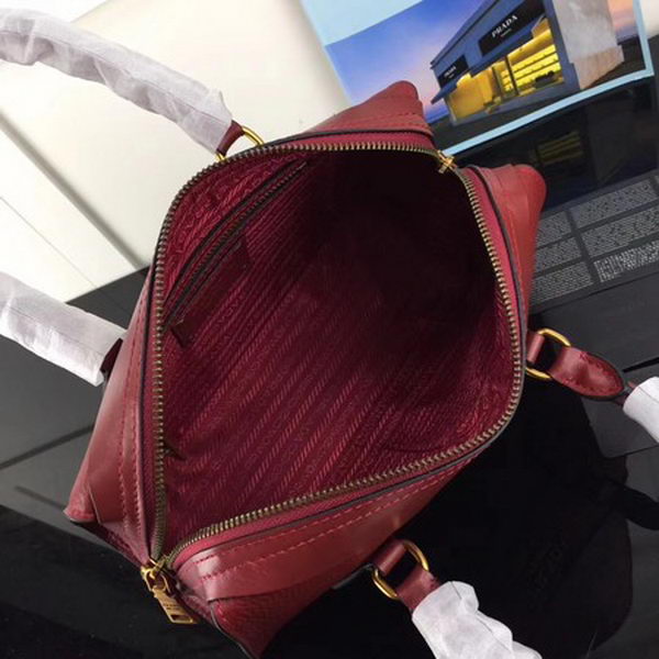 Prada Calfskin Leather Tote Bag 1BH093 Wine