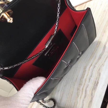 BVLGARI Serpenti Forever Original Calfskin Leather Shoulder Bag 3789 Black