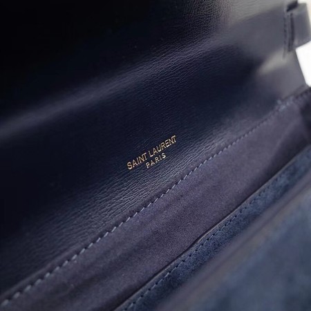 Yves Saint Laurent Original Calfskin Leather Shoulder Bag 482044 Blue