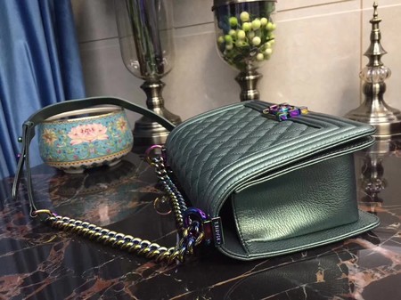 Chanel Le Boy Flap Shoulder Bag Sheepskin Leather D67086 Green
