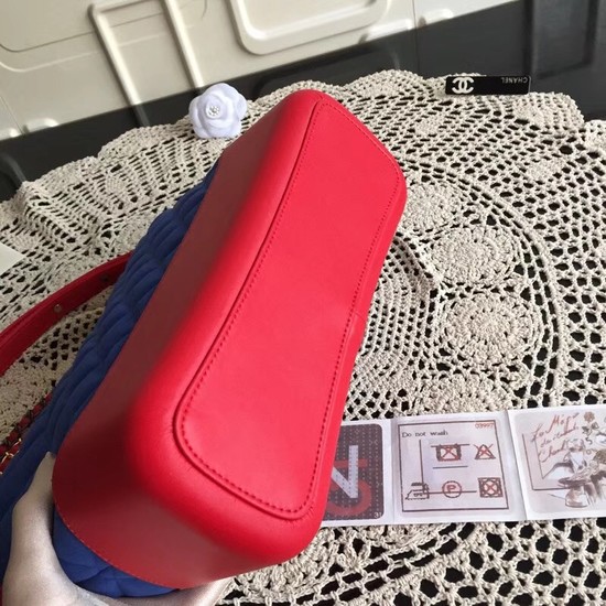 Chanel Gabrielle Nubuck leather Shoulder Bag 1010A blue red