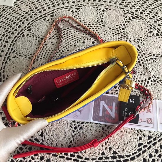 Chanel Gabrielle Nubuck leather Shoulder Bag 93481 blue red