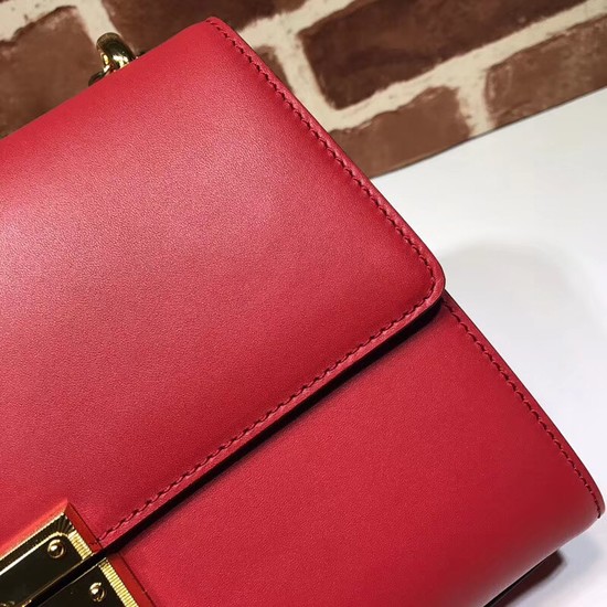 Gucci Cowhide Padlock medium GG shoulder bag 409486 red