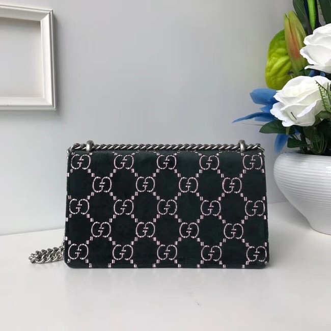 Gucci Dionysus GG velvet small shoulder bag 499623 green