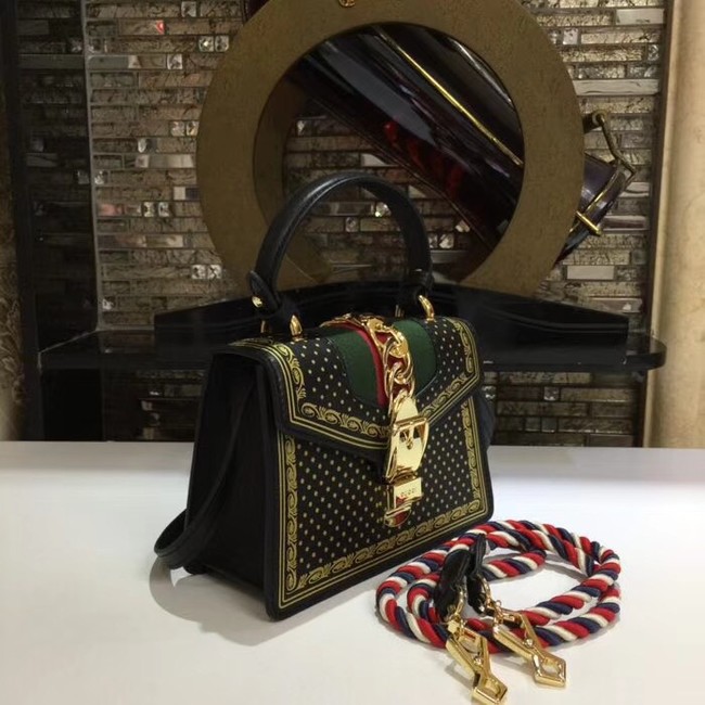 Gucci Sylvie leather mini bag 470270 black