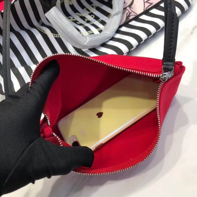 Prada fabric handbag 1BG161 black&white