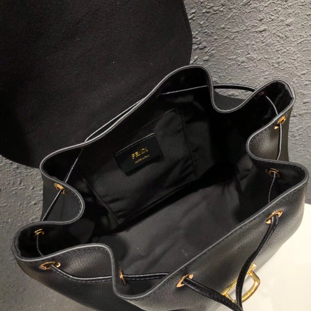 FENDI BACKPACK leather backpack 8BZ043A black