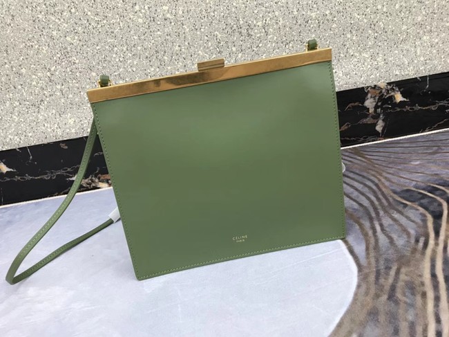 CELINE MINI CLASP BAG IN SMOOTH CALFSKIN 181053 GREEN