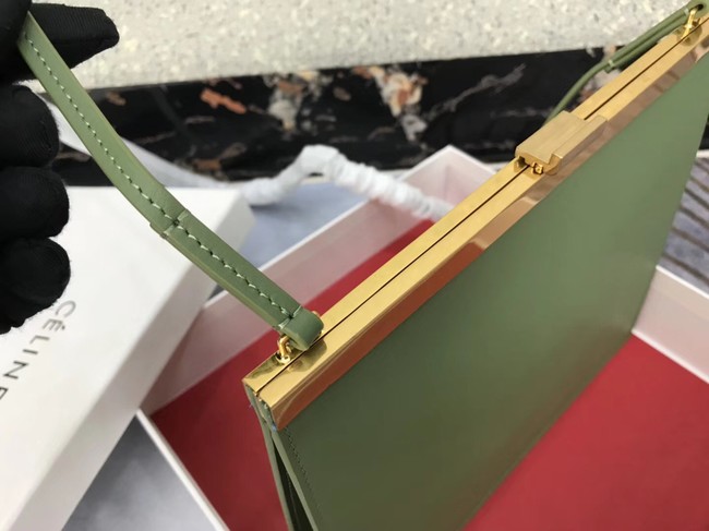 CELINE MINI CLASP BAG IN SMOOTH CALFSKIN 181053 GREEN