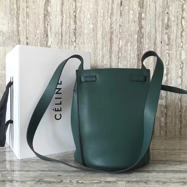 CELINE BIG BAG BUCKET IN SUPPLE GRAINED CALFSKIN 55428 green