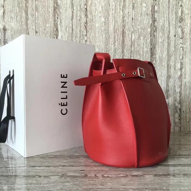 CELINE BIG BAG BUCKET IN SUPPLE GRAINED CALFSKIN 55428 red