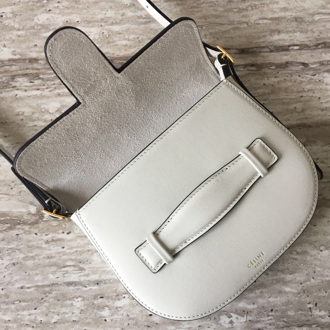 Celine Original Leather mini Shoulder Bag 3694 WHITE