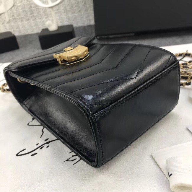 Chanel Original Clutch with Chain A81226 Calfskin & Gold-Tone Metal A81226 Black