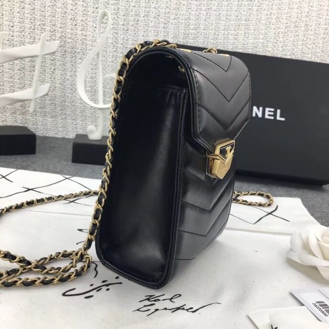Chanel Original Clutch with Chain A81226 Calfskin & Gold-Tone Metal A81226 Black