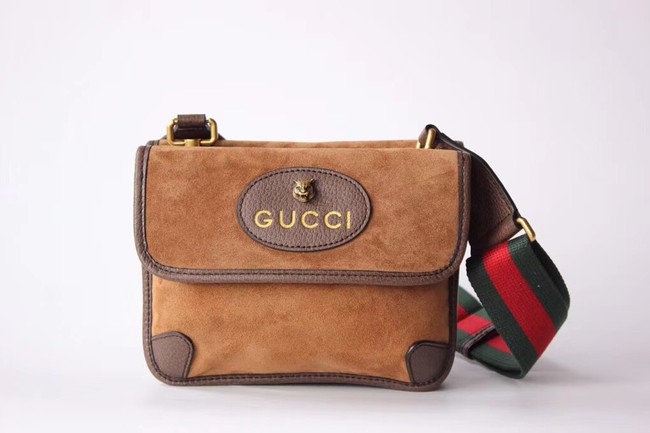 Gucci GG Supreme messenger bag 501050 Chestnut suede