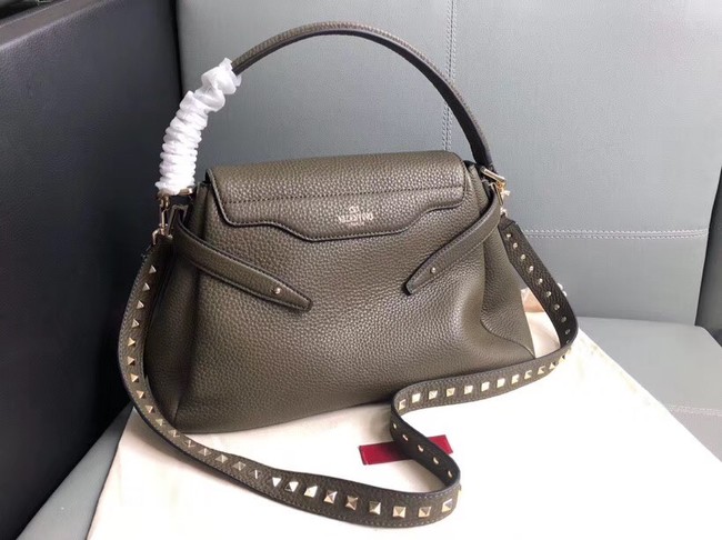 VALENTINO Rockstud leather tote 4987 Chocolates