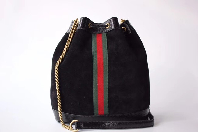 Gucci Rajah medium bucket bag 553961 Black suede