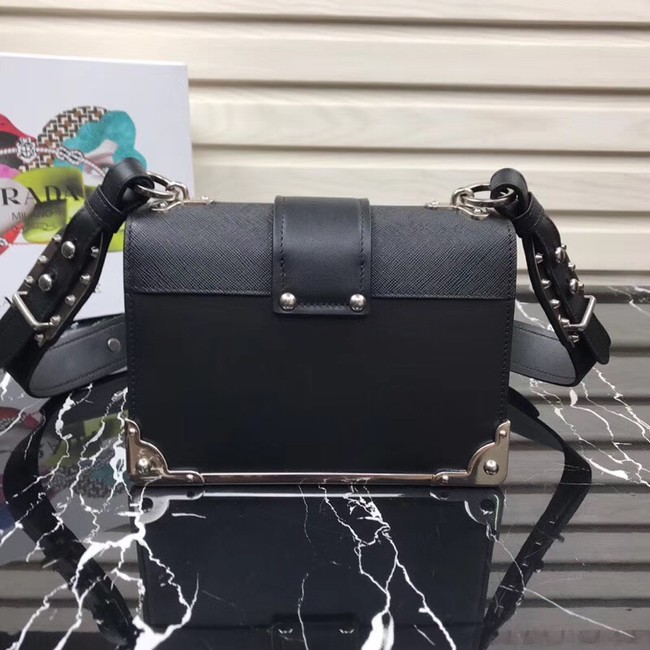 Prada Cahier leather bag 1BD045 black