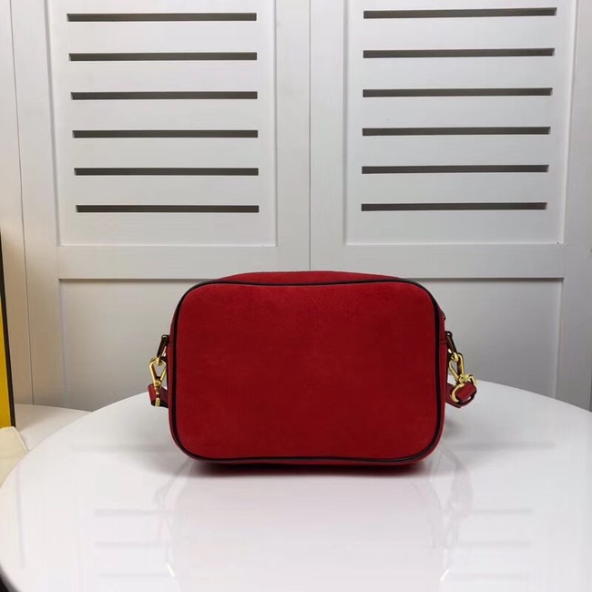Fendi MINI CAMERA CASE suede bag 8BS019A red