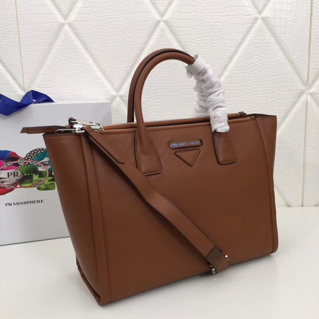 Prada Concept Leather handbag 1BA183 Brown