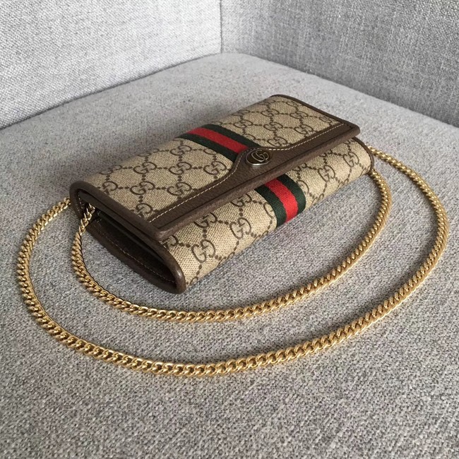 Gucci Ophidia GG chain wallet 546592 Brown