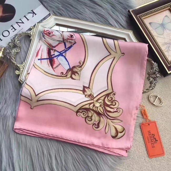 Hermes Scarf in silk twill with hand rolled edges H0032 pink