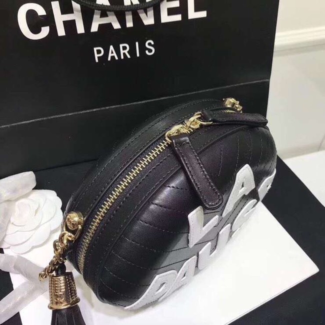 Chanel evening bag Embroidered Lambskin & Gold-Tone Metal AS0204 black