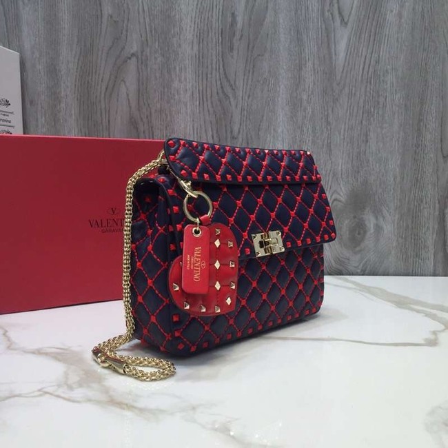 VALENTINO Rockstud quilted leather bag 0027 Royal Blue