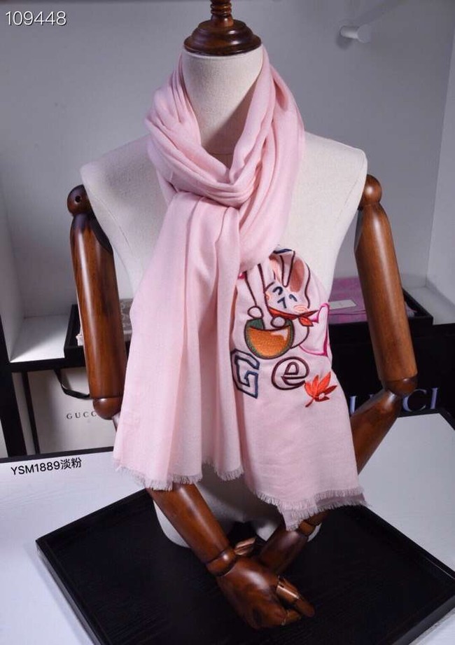 Gucci Cashmere Scarf YSM1889 light pink